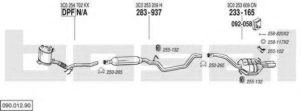 BOSAL 09001290 Система випуску ОГ