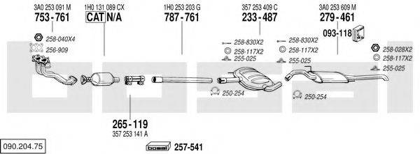 BOSAL 09020475 Система випуску ОГ