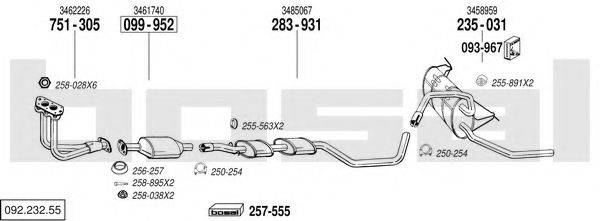BOSAL 09223255 Система випуску ОГ
