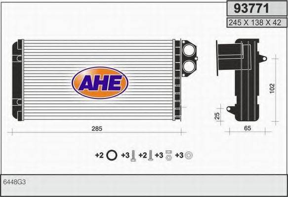 AHE 93771 Теплообмінник, опалення салону