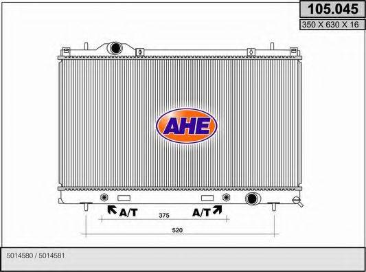 AHE 105045 Радіатор, охолодження двигуна