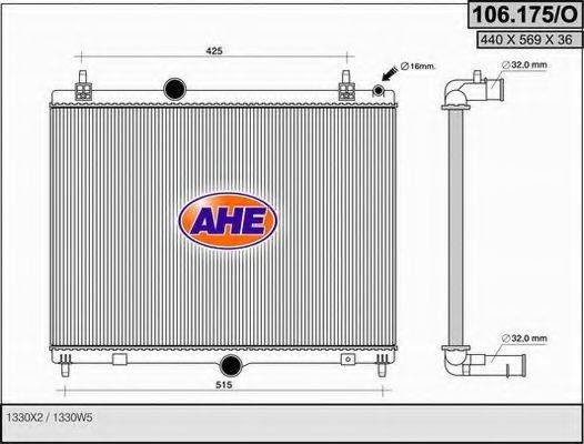 AHE 106175O Радіатор, охолодження двигуна