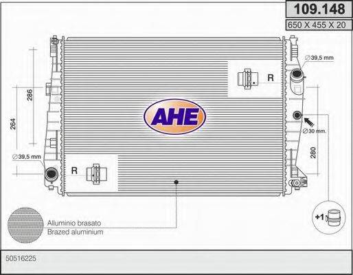 AHE 109148 Радіатор, охолодження двигуна