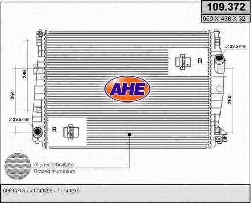 AHE 109372 Радіатор, охолодження двигуна