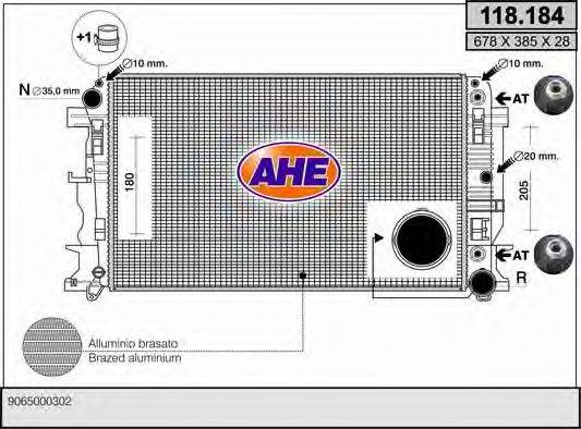 AHE 118184 Радіатор, охолодження двигуна