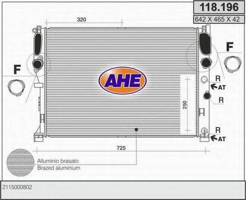 AHE 118196 Радіатор, охолодження двигуна