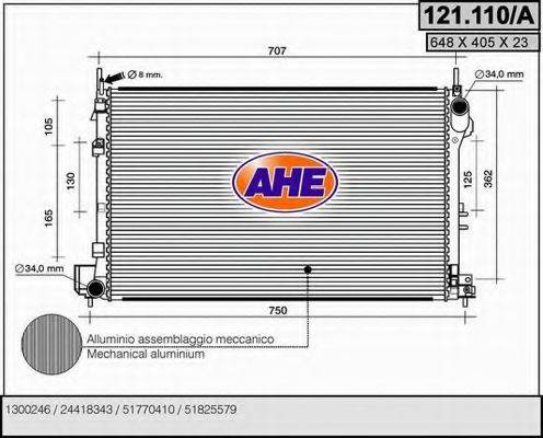 AHE 121110A Радіатор, охолодження двигуна