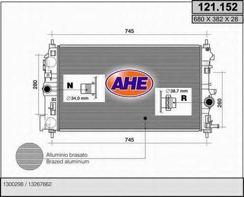 AHE 121152 Радіатор, охолодження двигуна