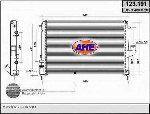 AHE 123191 Радіатор, охолодження двигуна