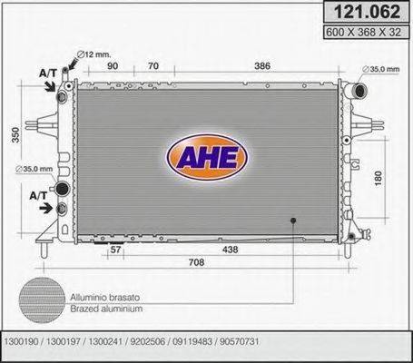 AHE 121062 Радіатор, охолодження двигуна