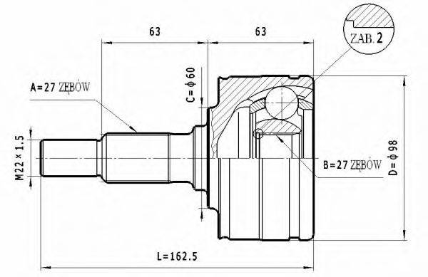 STATIM C218 Шарнірний комплект, приводний вал