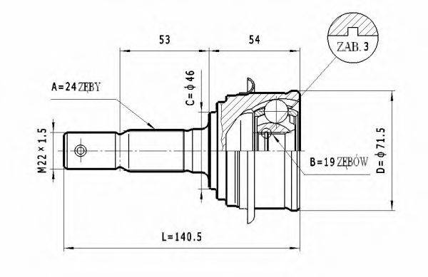 STATIM C402 Шарнірний комплект, приводний вал