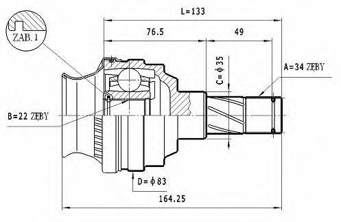 STATIM CW035 Шарнірний комплект, приводний вал