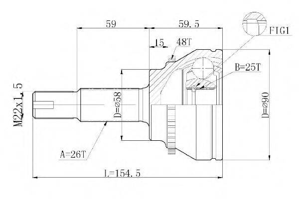 STATIM C580 Шарнірний комплект, приводний вал