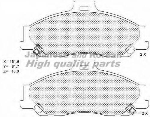 ASHUKI 10803503 Комплект гальмівних колодок, дискове гальмо