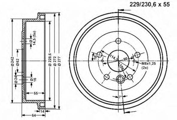 VEMA 801211 Гальмівний барабан