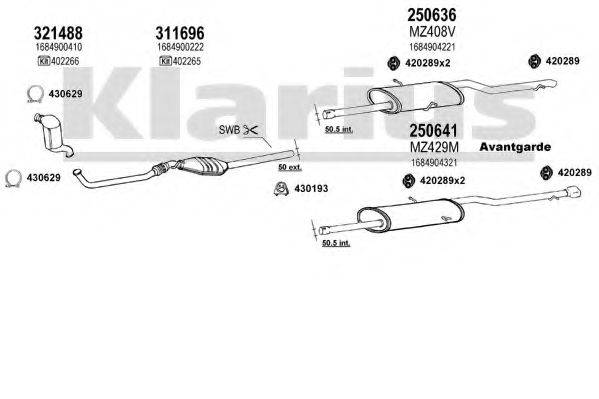 KLARIUS 600431E Система випуску ОГ