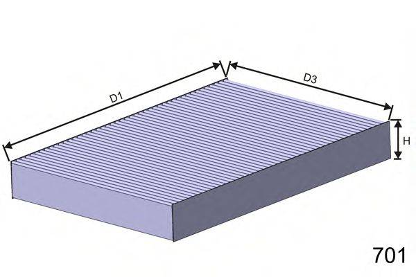 MISFAT HB252C Фільтр, повітря у внутрішньому просторі