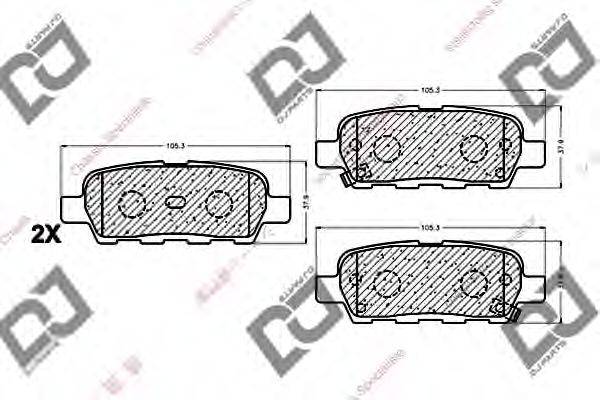 DJ PARTS BP1031 Комплект гальмівних колодок, дискове гальмо