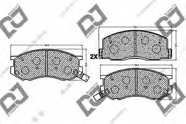 DJ PARTS BP1049 Комплект гальмівних колодок, дискове гальмо