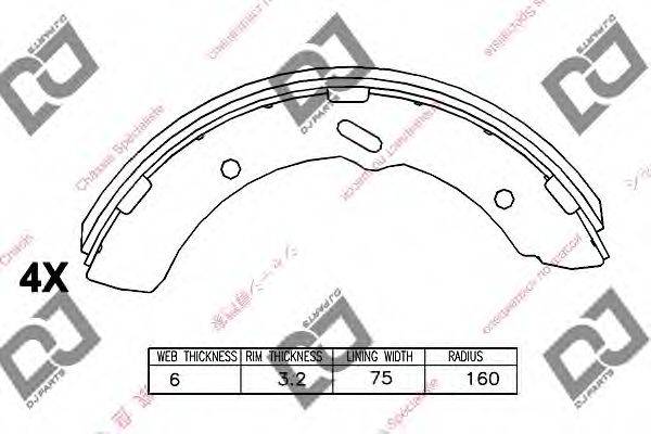 DJ PARTS BS1013 Комплект гальмівних колодок