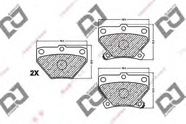 DJ PARTS BP1234 Комплект гальмівних колодок, дискове гальмо