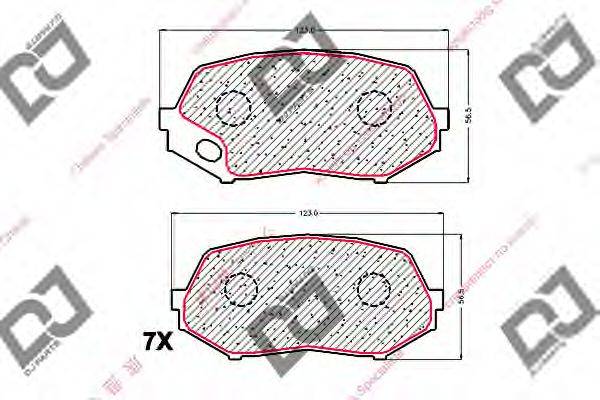 DJ PARTS BP1807 Комплект гальмівних колодок, дискове гальмо