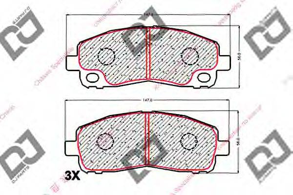 DJ PARTS BP1809 Комплект гальмівних колодок, дискове гальмо