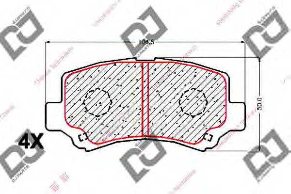 DJ PARTS BP1855 Комплект гальмівних колодок, дискове гальмо