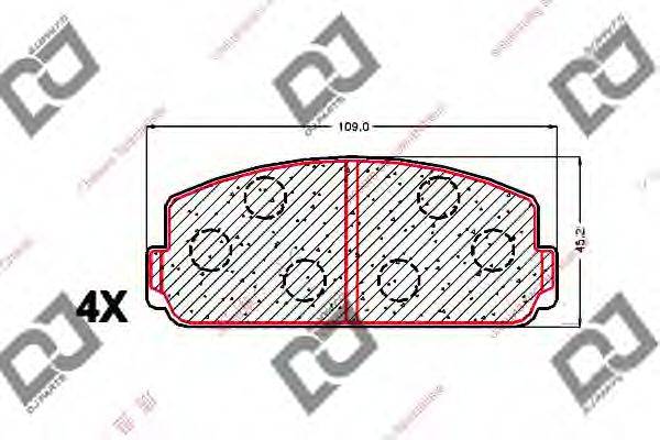 DJ PARTS BP1537 Комплект гальмівних колодок, дискове гальмо