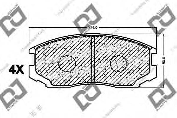 DJ PARTS BP1022 Комплект гальмівних колодок, дискове гальмо