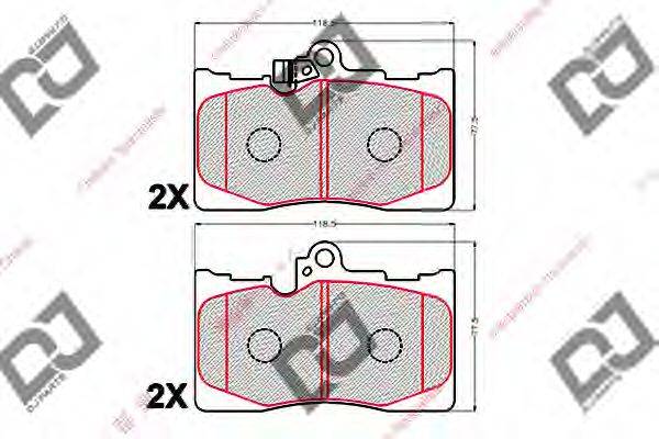 DJ PARTS BP2149 Комплект гальмівних колодок, дискове гальмо