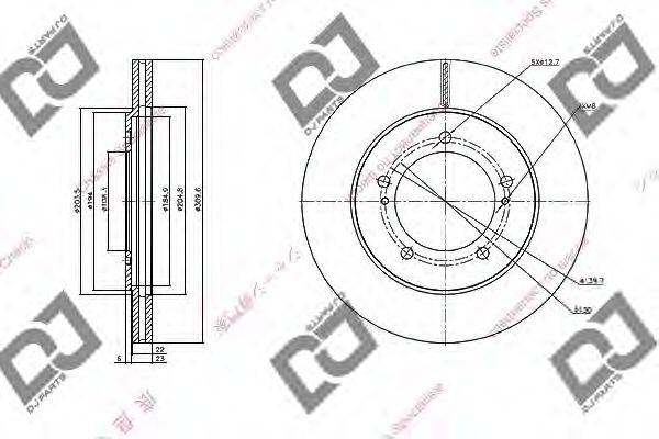 DJ PARTS BD1075 гальмівний диск