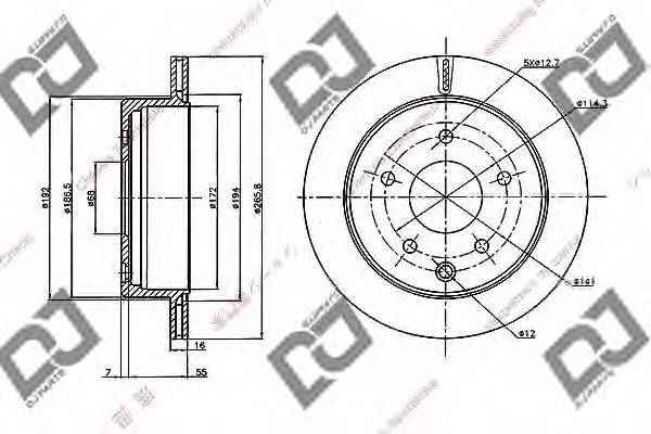 DJ PARTS BD2043 гальмівний диск