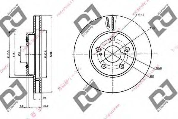 DJ PARTS BD2024 гальмівний диск