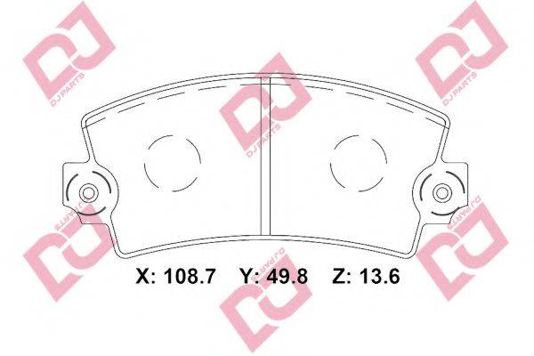 DJ PARTS BP2282 Комплект гальмівних колодок, дискове гальмо