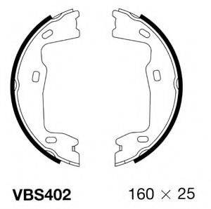 MOTAQUIP VBS402 Комплект гальмівних колодок, стоянкова гальмівна система