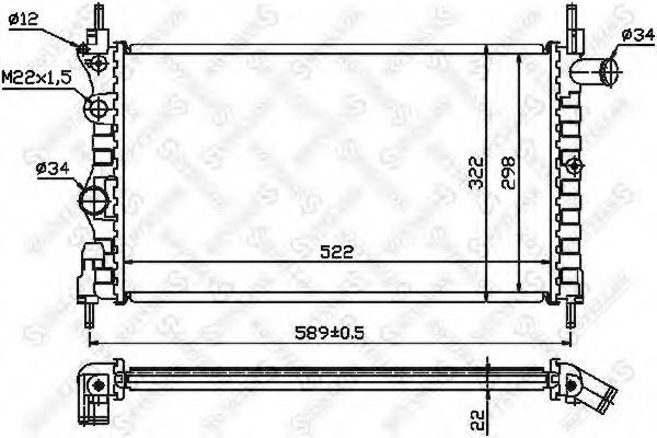 STELLOX 1025223SX Радіатор, охолодження двигуна