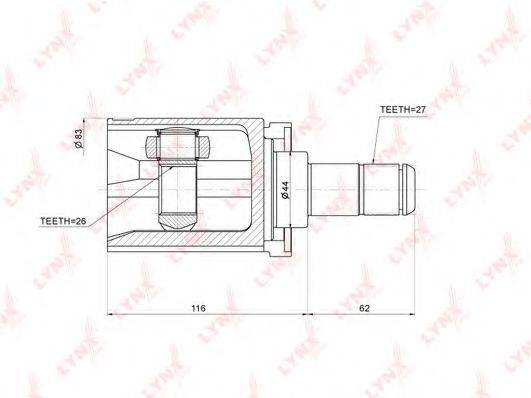 LYNXAUTO CI1409 Шарнірний комплект, приводний вал
