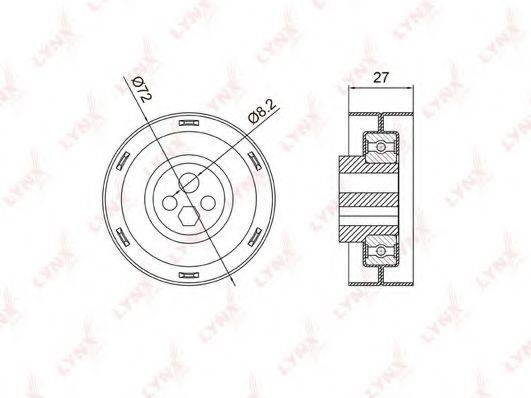 LYNXAUTO PB1005 Натяжний ролик, ремінь ГРМ