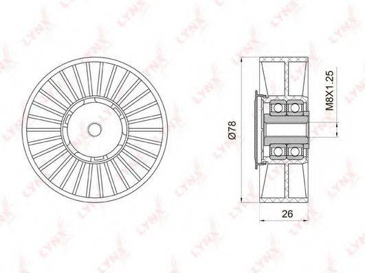 LYNXAUTO PB5035 Натяжний ролик, полікліновий ремінь