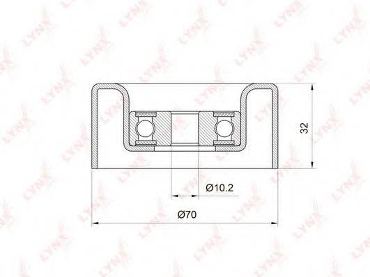 LYNXAUTO PB7032 Паразитний / провідний ролик, полікліновий ремінь