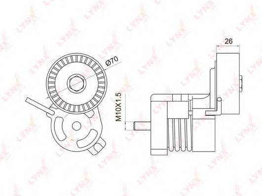 LYNXAUTO PT3008 Натягувач ременя, клинового зубча