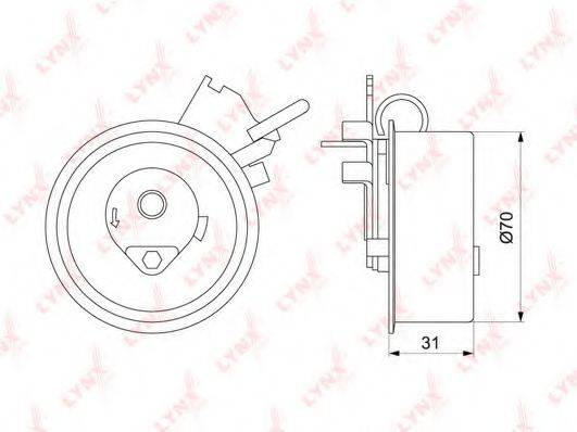 LYNXAUTO PB1187 Натяжний ролик, ремінь ГРМ