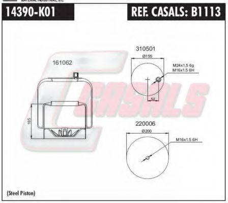 CASALS B1113 Кожух пневматичної ресори