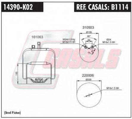 CASALS B1114 Кожух пневматичної ресори