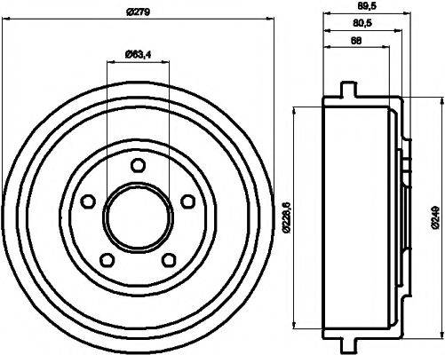 HELLA PAGID 8DT355300431 Гальмівний барабан