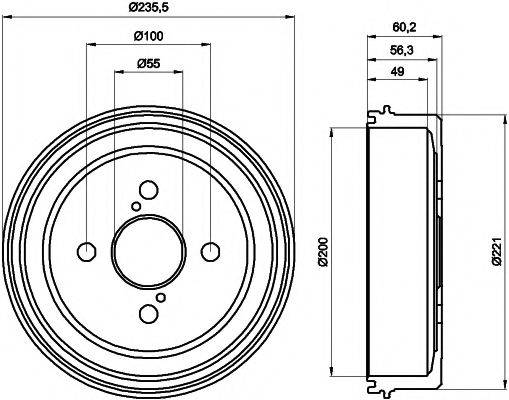 HELLA PAGID 8DT355300511 Гальмівний барабан