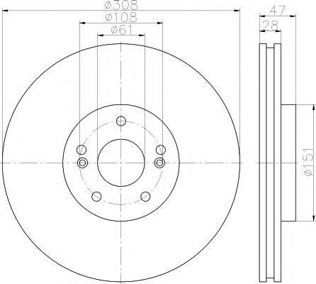 HELLA PAGID 8DD355115161 гальмівний диск