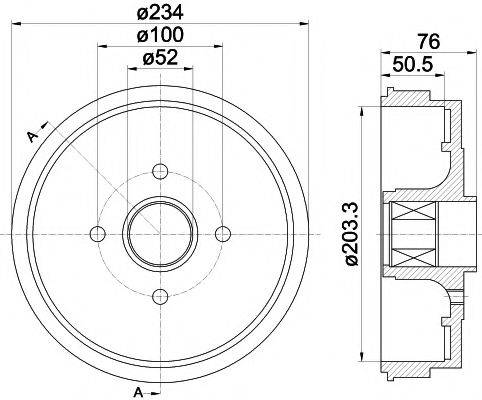 HELLA PAGID 8DT355300671 Гальмівний барабан